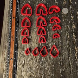 Red Geometric Cookie Cutters Set
